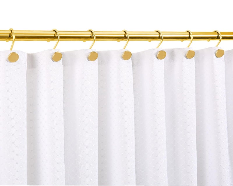 ZESLMG Shower Curtain Hooks, Gold Shower Curtain Rings Rustproof Metal Round Decorative Shower Hooks Rings for Bathroom Shower Rods Curtains, Set of 12 Heavy Duty Solid Hooks - Image 4